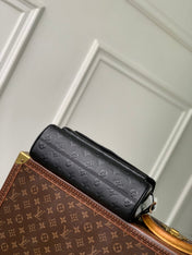 ANYTIME FLAP BAG 29.5 IN BLACK MONOGRAM CALFSKIN