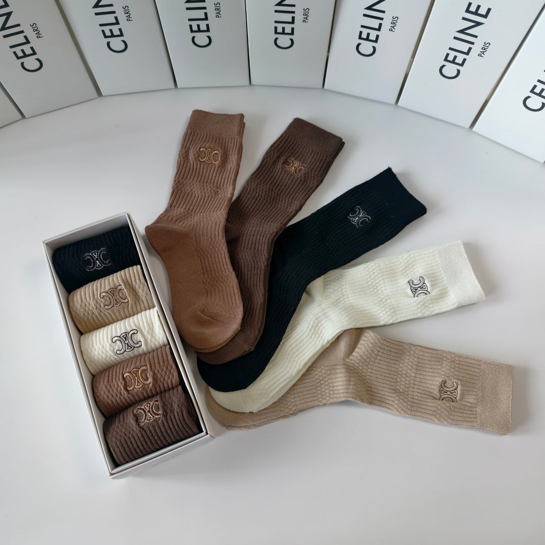 CELINE 26S CREW SOCKS 346604 (1 BOX)