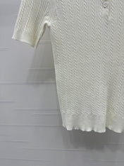 MIU 25S SHORT SLEEVE BEADED COLLAR SHIRT 264247
