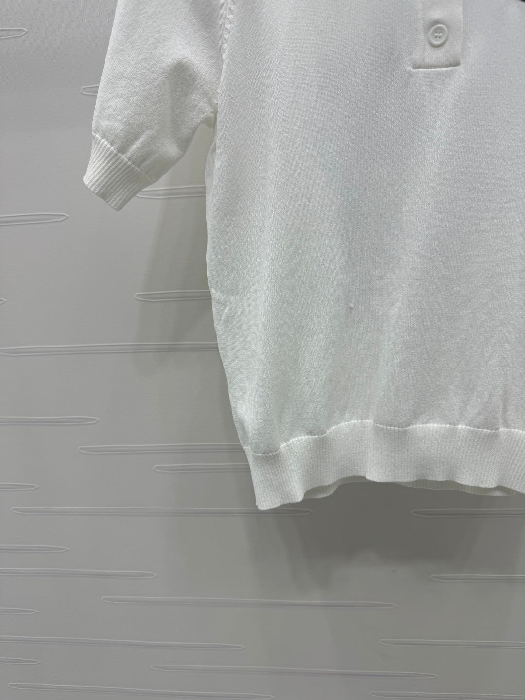 DIOR EMBROIDERED LOGO KNIT POLO SHIRT