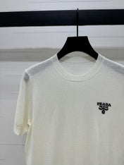 PRADA SHORT-SLEEVE EMBROIDERED LOGO T-SHIRT 269460