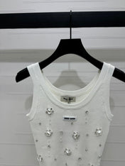 MIU 25S 3D RHINESTONE TANK TOP 264255