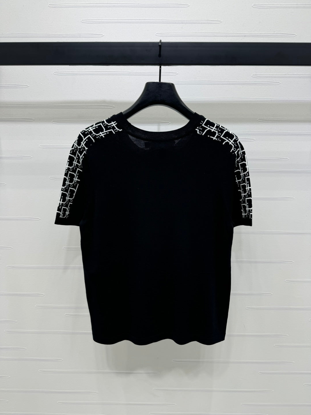 DIOR SHORT-SLEEVE JACQUARD KNIT TOP 274855