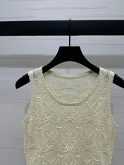 DIOR 25S HAND CROCHET VEST IN COTTON 264185