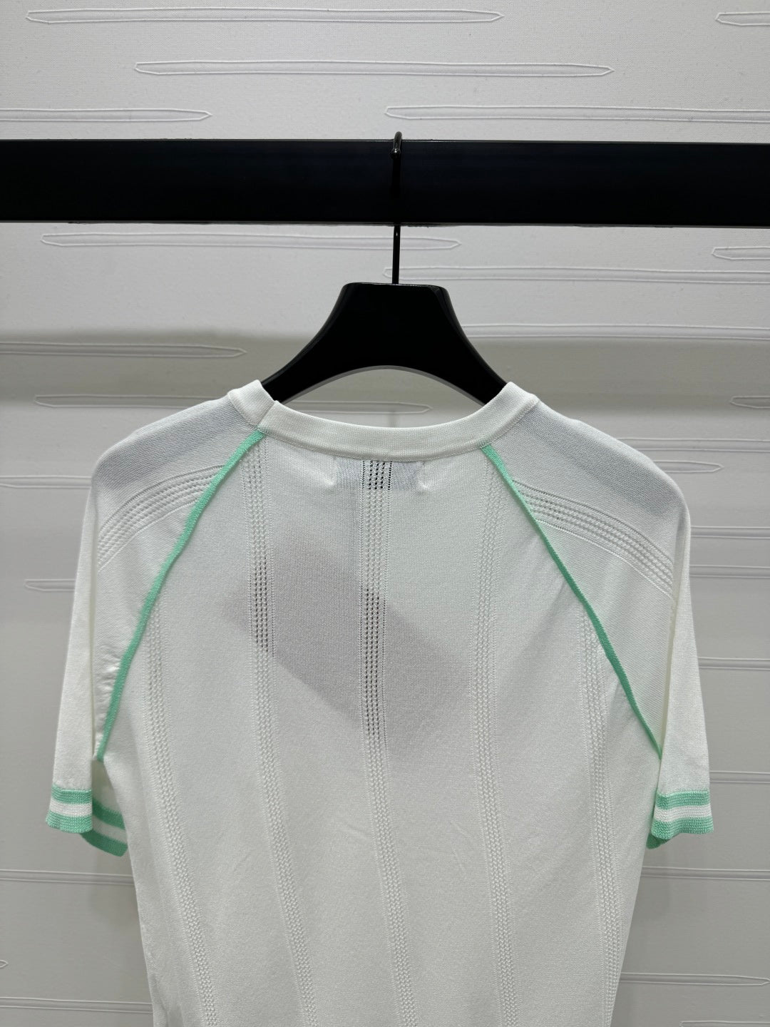 MIU 25S RAGLAN CREW NECK STRIPED KNIT SWEATER 264105