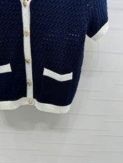 GUCCI SHORT-SLEEVE KNIT CARDIGAN 273214