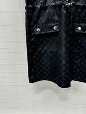 LV 25S SHORT SLEEVE JACQUARD DRAWSTRING DRESS 264215