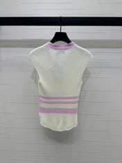 MIU 25S ICE STRIPE KNIT VEST 264116