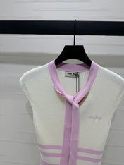 MIU 25S ICE STRIPE KNIT VEST 264116