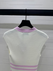 MIU 25S ICE STRIPE KNIT VEST 264116