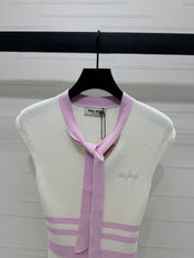 MIU 25S ICE STRIPE KNIT VEST 264116