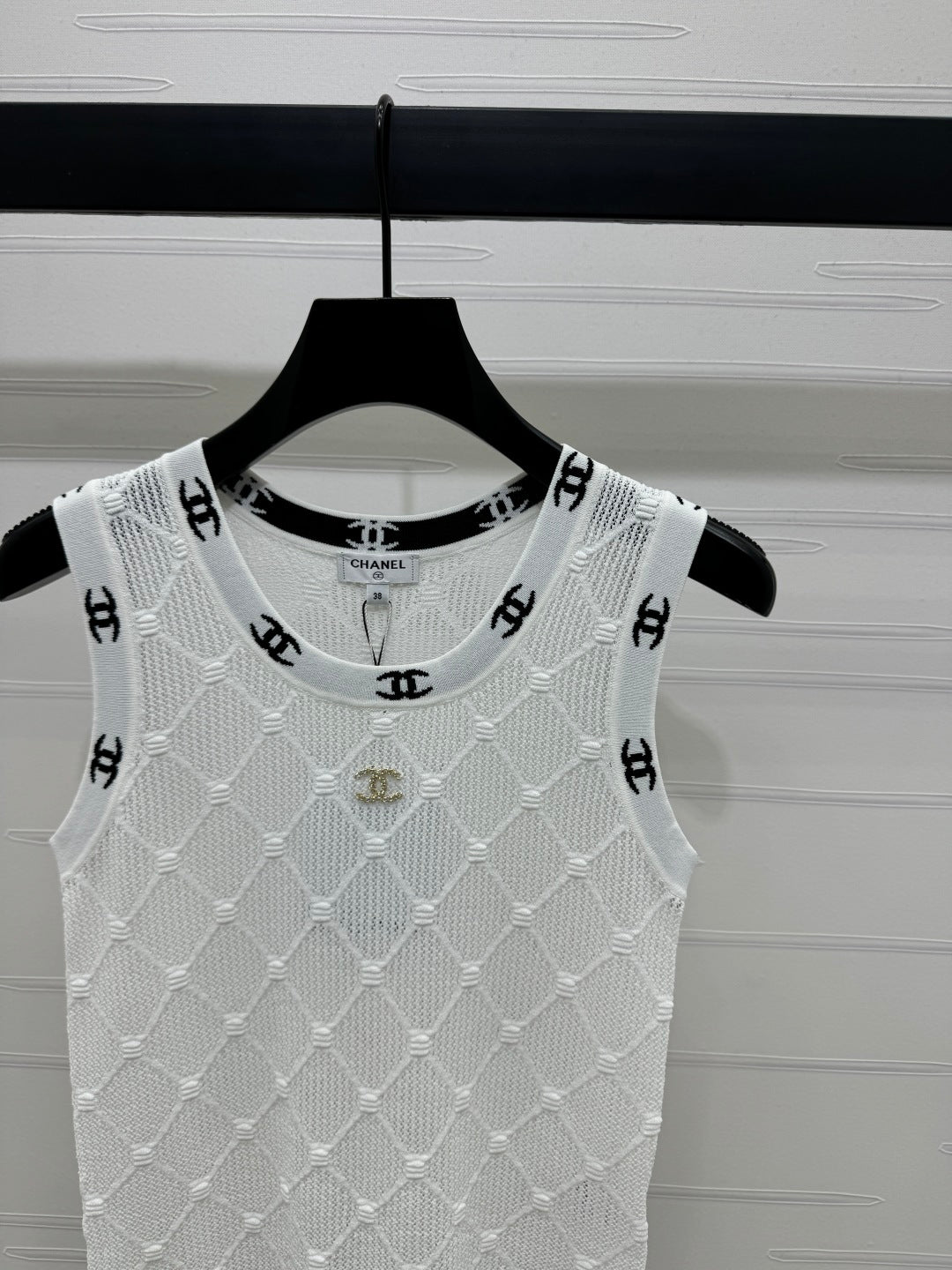 CHANEL 25S DIAMOND HOLLOW KNIT VEST 264033