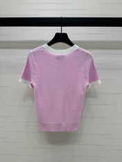 CHANEL 25S DOUBLE C LOGO KNIT SHORT SLEEVE 264073