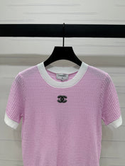 CHANEL 25S DOUBLE C LOGO KNIT SHORT SLEEVE 264073