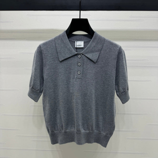BURBERRY SHORT-SLEEVE KNITTED POLO SHIRT 274846