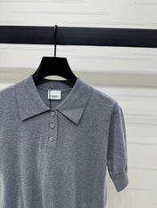 BURBERRY SHORT-SLEEVE KNITTED POLO SHIRT 274846