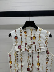 LV PATTERNED DENIM BLAZER 269436