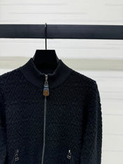 LV ZIP-UP LONG-SLEEVE KNIT CARDIGAN 274961