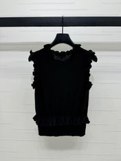 CHANEL SLEEVELESS TOP WITH RUFFLED COLLAR 274888
