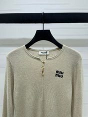 MIUMIU KNITTED LONG SLEEVE TOP STYLE 484