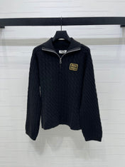 MIUMIU HALF-ZIP KNITTED PULLOVER WITH COLLAR STYLE 486