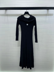 CHANEL 25S KNITTED LONG-SLEEVE DRESS 278