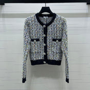 CHANEL 26S FLORAL KNIT CARDIGAN 735