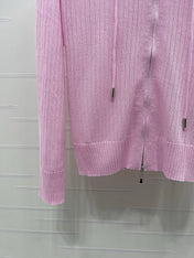 YSL 26S ZIP UP HOODED CARDIGAN 388