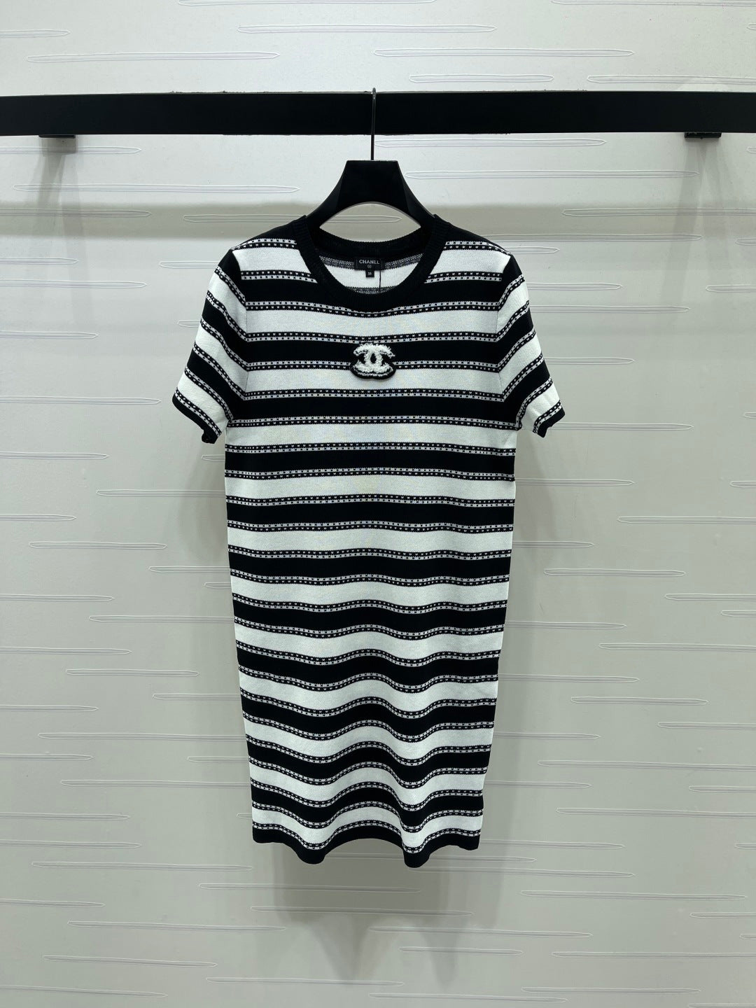 CHANEL 26S STRIPED KNIT MINI DRESS 1346