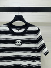 CHANEL 26S STRIPED KNIT MINI DRESS 1346