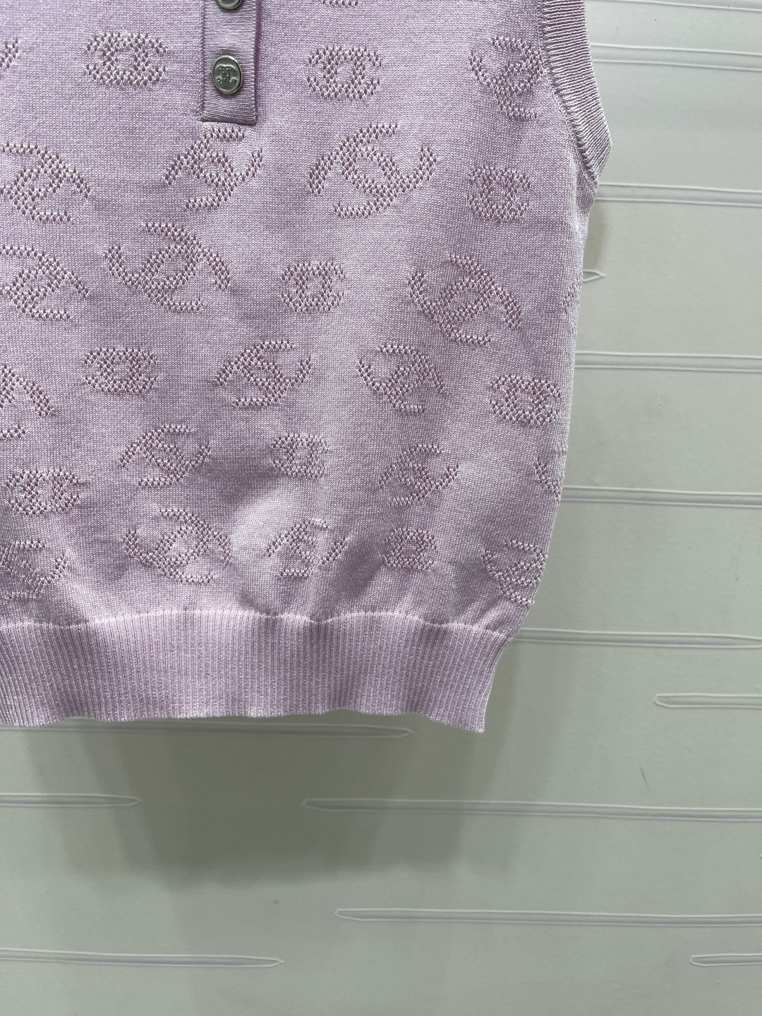 CHANEL 26S SLEEVELESS KNIT POLO TOP 1339