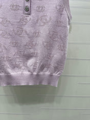 CHANEL 26S SLEEVELESS KNIT POLO TOP 1339