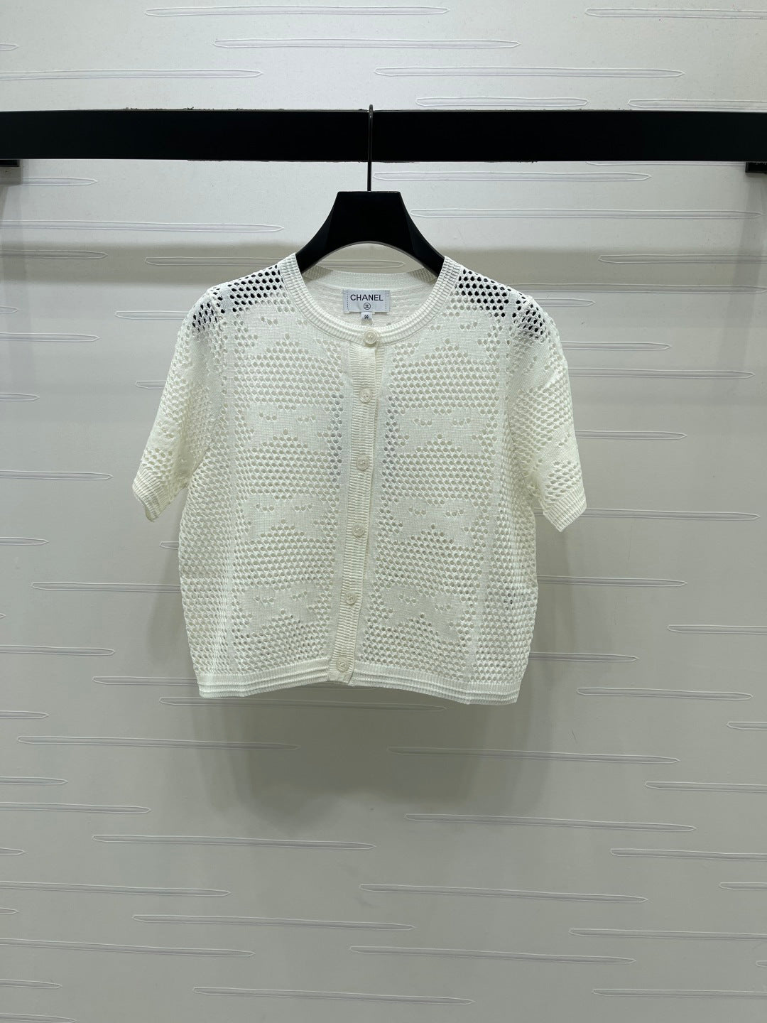 CHANEL 26S OPENWORK KNIT CARDIGAN 1333