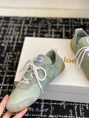 CHLOE 26S SNEAKERS IN MINT GREEN FABRIC AND LEATHER