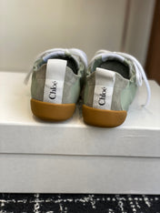 CHLOE 26S SNEAKERS IN MINT GREEN FABRIC AND LEATHER