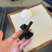 CHANEL 26S HAIR CLIP IN BLACK SATIN BOW 503046