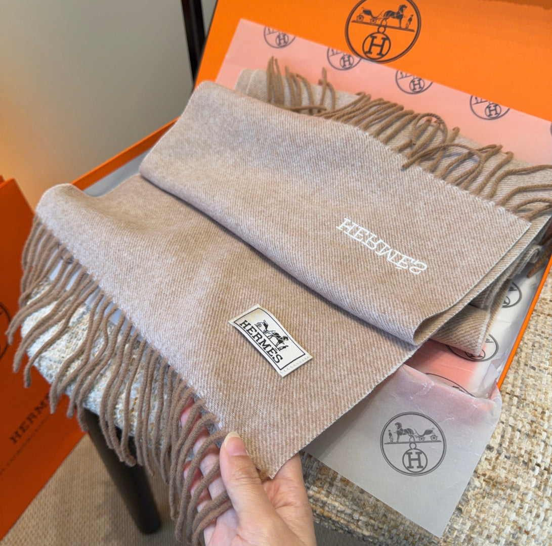 HERMES 25S SCARF 190 IN CASHMERE 987692