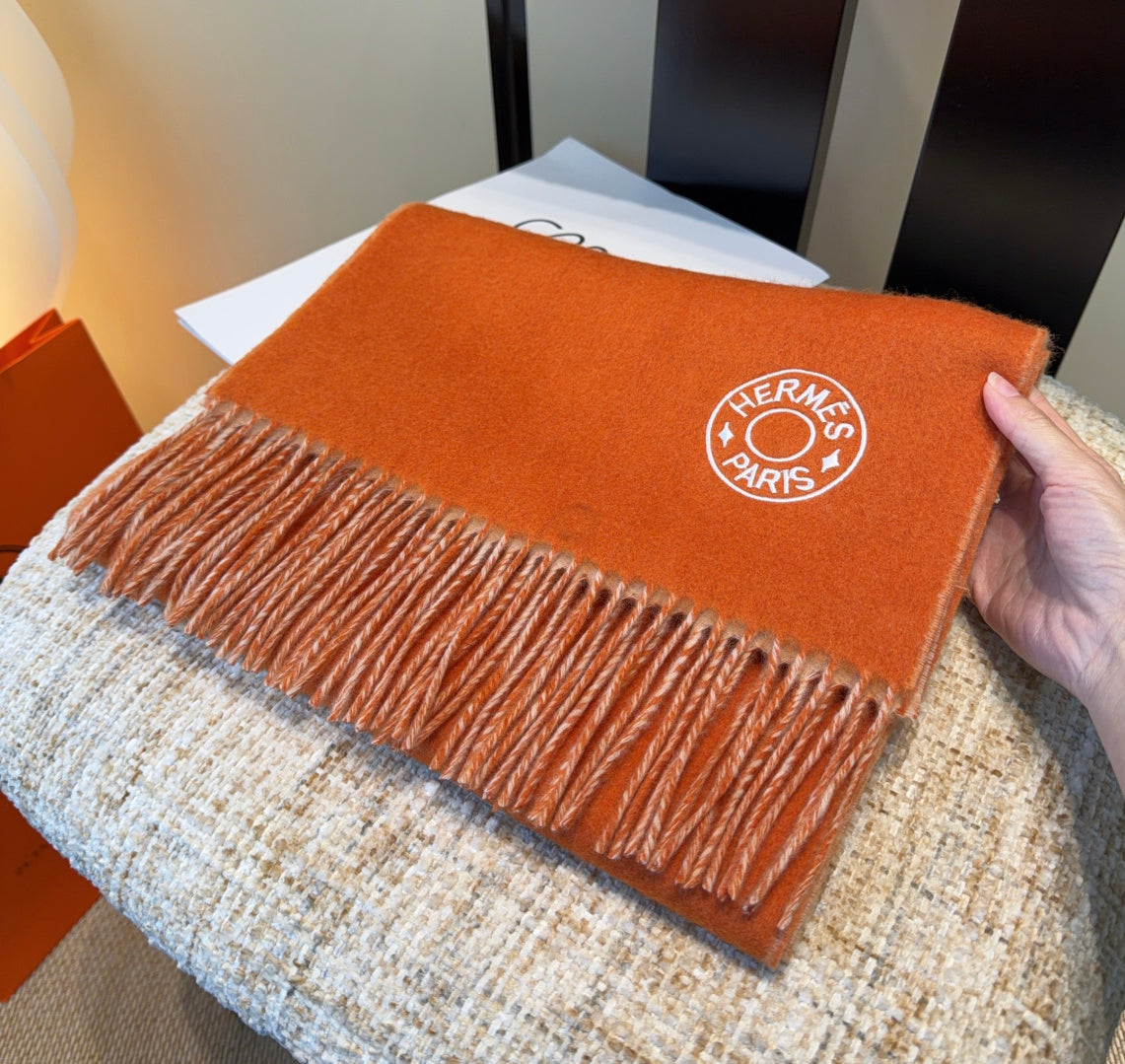 HERMES 26S SCARF 190 IN CASHMERE WOOL BLEND 492188