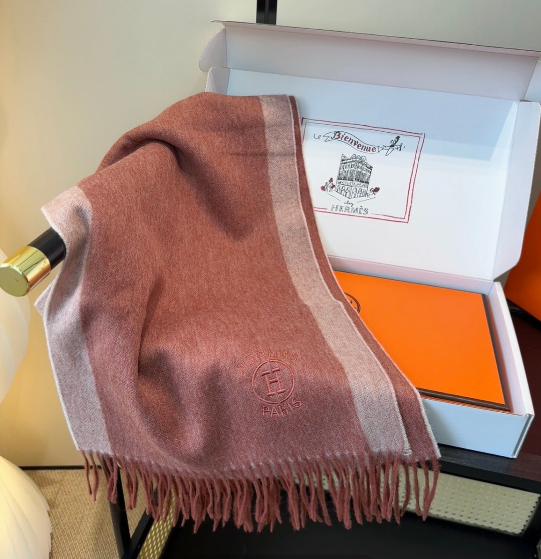 HERMES 26S LONG SCARF 190 IN WOOL 499777