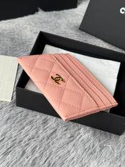 CHANEL 25S CARD HOLDER 11 IN PEACH PINK CAVIAR GOLD HARDWARE