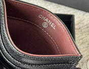 CHANEL 25S CARD HOLDER 11 IN BLACK CAVIAR SILVER HARDWARE