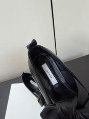 THE ROW 26S BALLET FLATS IN BLACK KNOT DETAIL CALFSKIN WITH SQUARE TOE