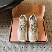 MIUMIU 26S SNEAKERS IN WHITE FABRIC AND BROWN SUEDE