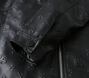 LV SHIRT JACKET IN BLACK CALFSKIN EMBOSSED LOGO 238988