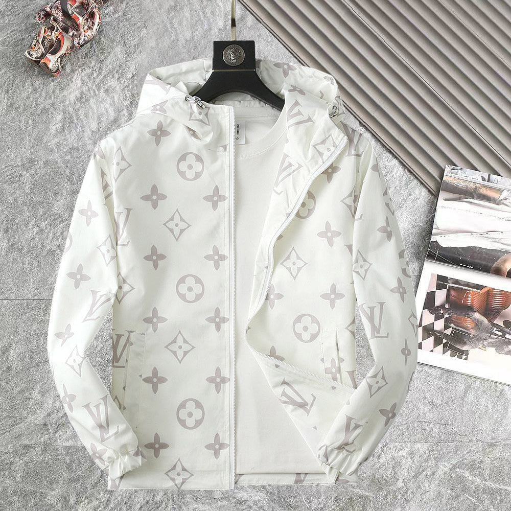 LV WHITE MONOGRAM HOODED JACKET 238986