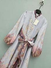 ZIMMERMANN 26S STAND COLLAR LONG-SLEEVE DRESS STYLE 136
