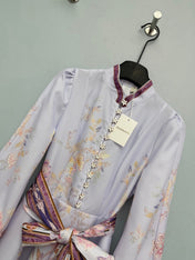 ZIMMERMANN 26S STAND COLLAR LONG-SLEEVE DRESS STYLE 136