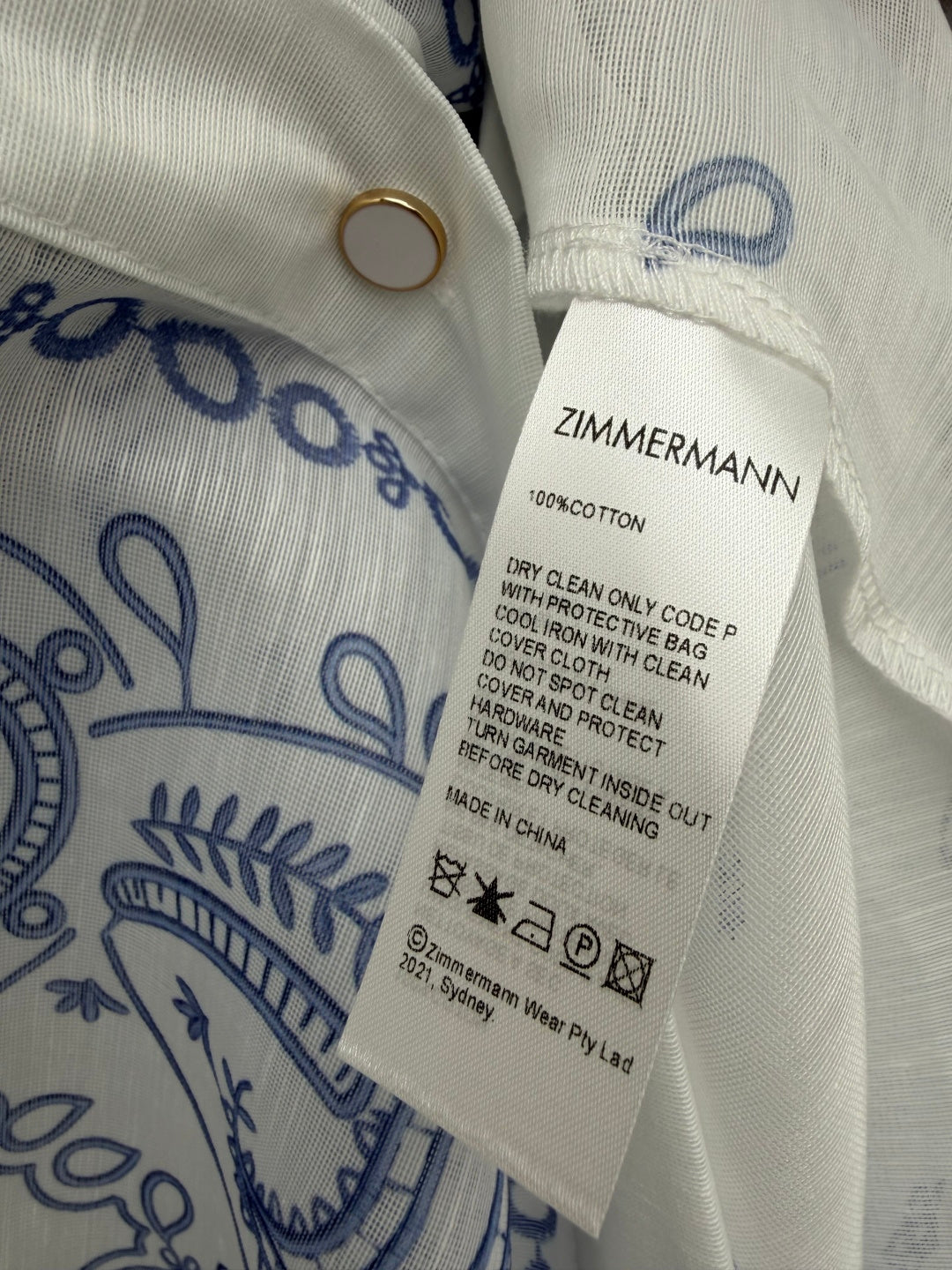 ZIMMERMANN 26S SHORT-SLEEVE SHIRT DRESS STYLE 109