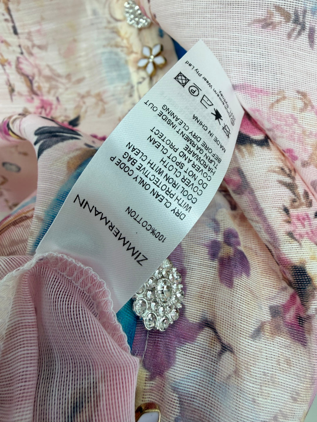 ZIMMERMANN 26S STAND COLLAR PATTERNED DRESS STYLE 106