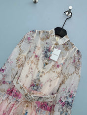 ZIMMERMANN 26S STAND COLLAR PATTERNED DRESS STYLE 106